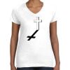 Women's Fine Jersey V-Neck Tee Thumbnail